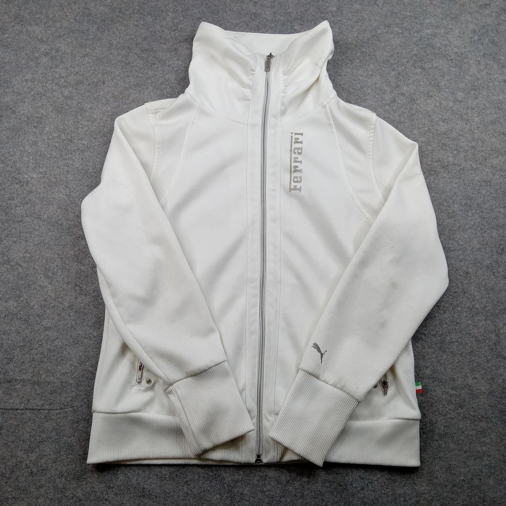 Puma Ferrari Jacket Womens XL White‎ Full Zip Track Scuderia Motorsport Racing